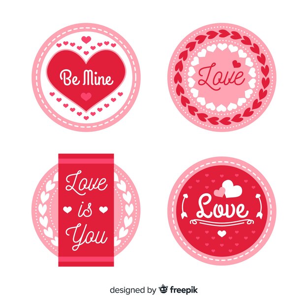 Set de etiquetas de san valentín
