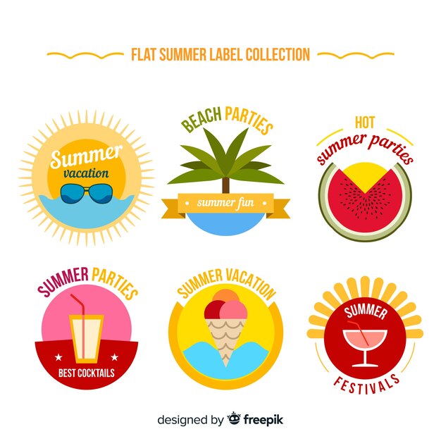 Set de etiquetas de verano