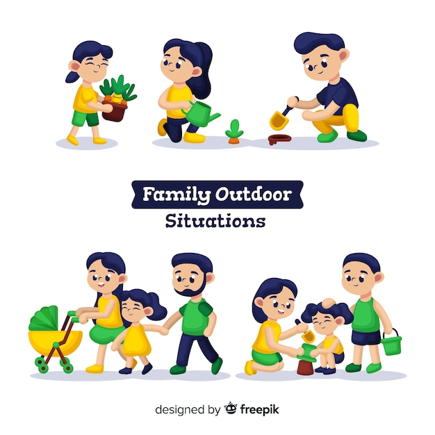 Vector gratuito set de familias