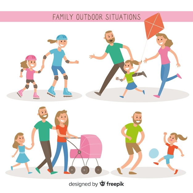 Vector gratuito set de familias