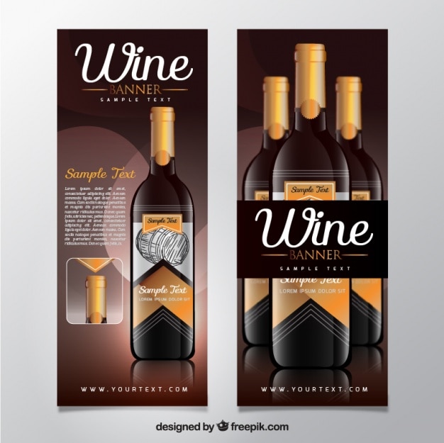 Set fantástico de banners de vinos realistas