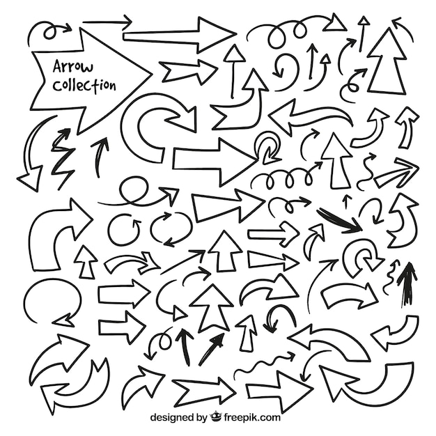 Set de flechas dibujadas a mano 