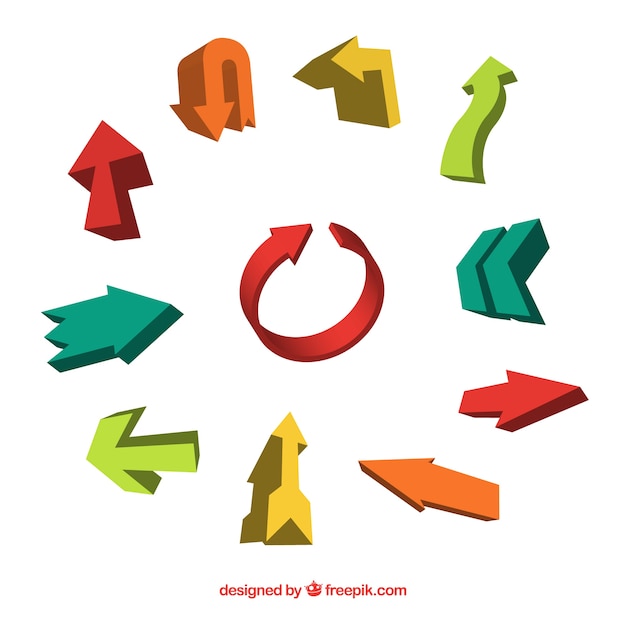 Set de flechas infográficas de colores 