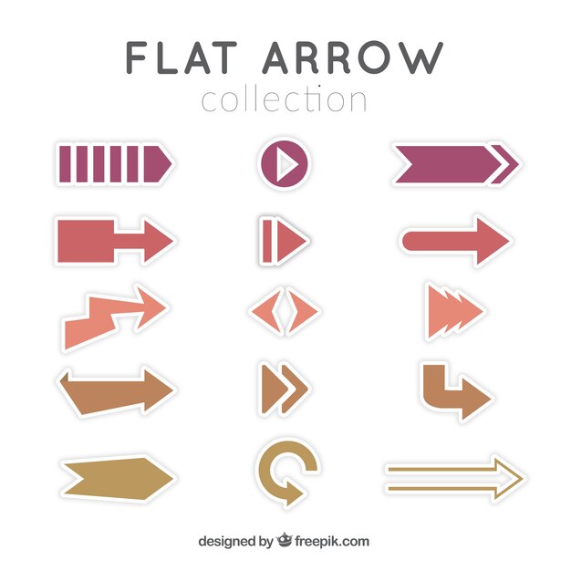 Set de flechas infográficas en diseño plano