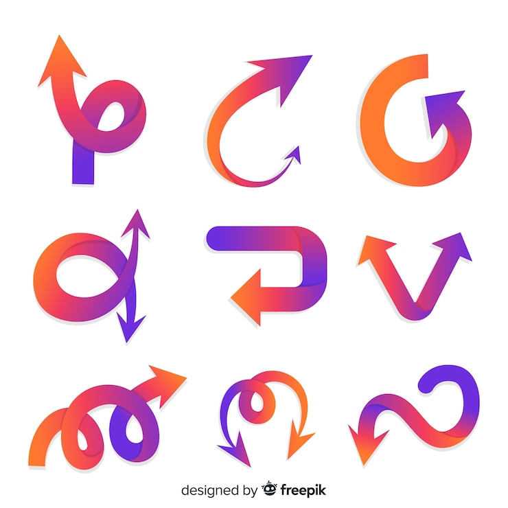 Vector gratuito set de flechas planas