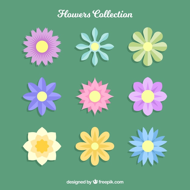 Vector gratuito set de flores en estilo plano