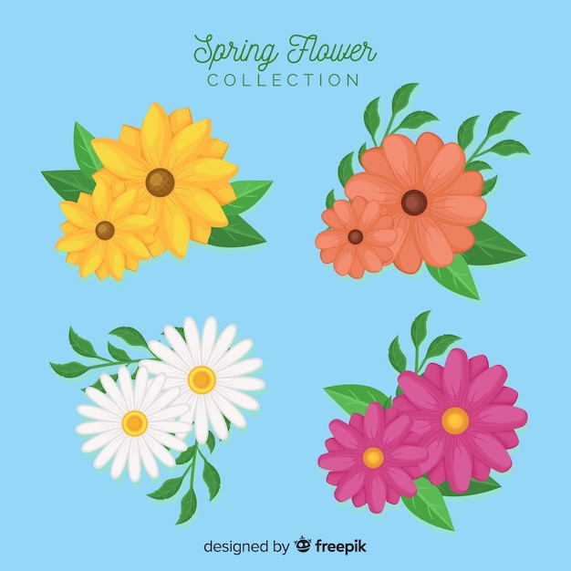 Vector gratuito set de flores de primavera