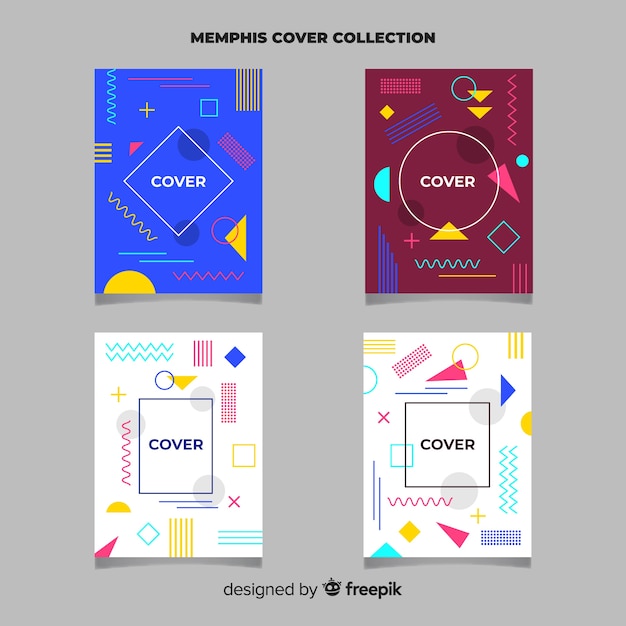Set folletos estilo memphis