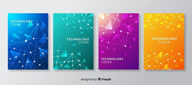 Set folletos estilo tecnológico