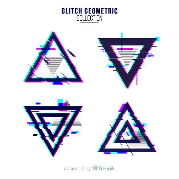 Set de formas geométricas de glitch