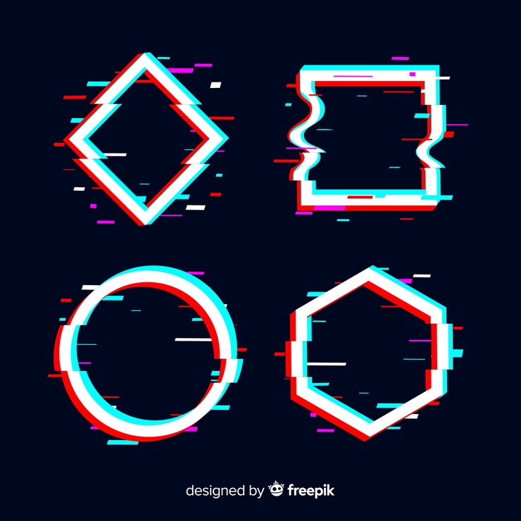 Vector gratuito set formas geométricas glitch