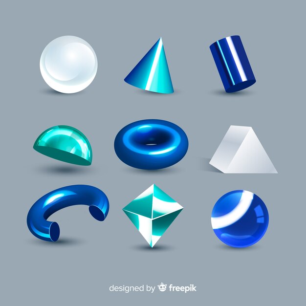 Set de formas geométricas tridimensionales