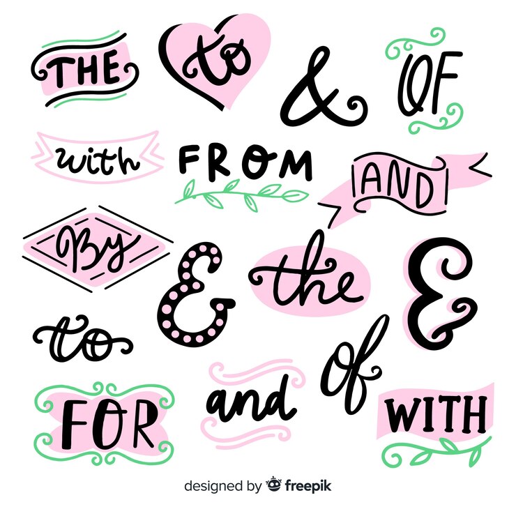 Vector gratuito set de frases de boda dibujados