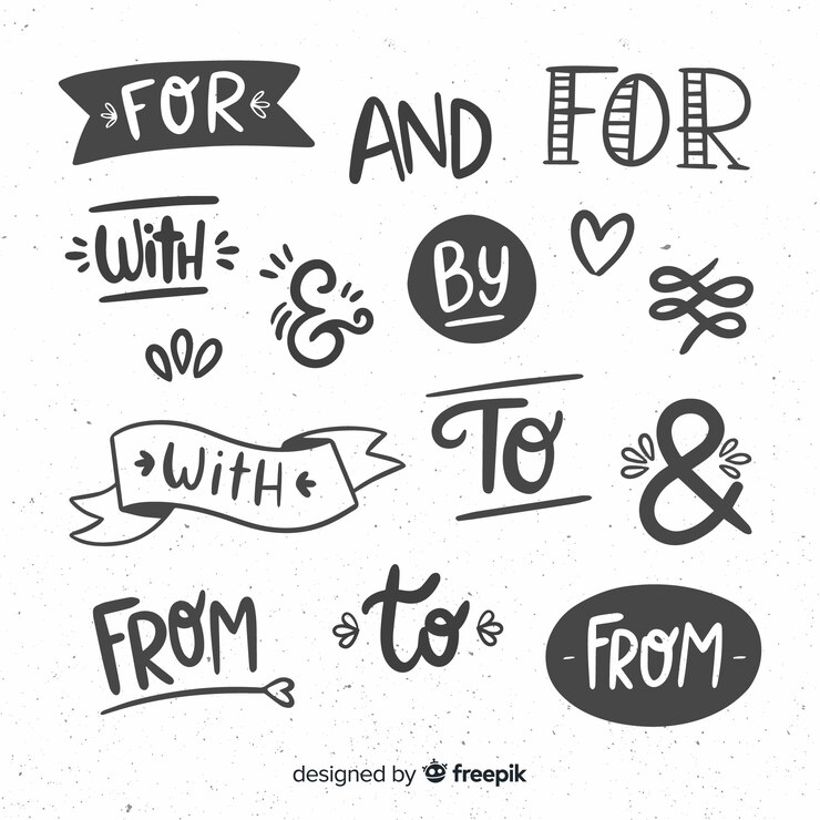 Vector gratuito set de frases de boda dibujados