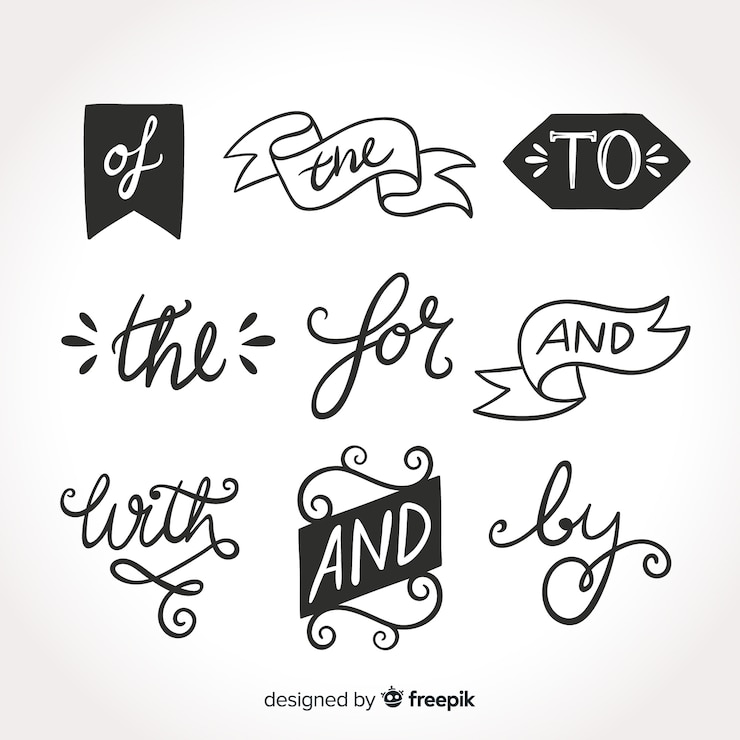 Vector gratuito set de frases de boda dibujados