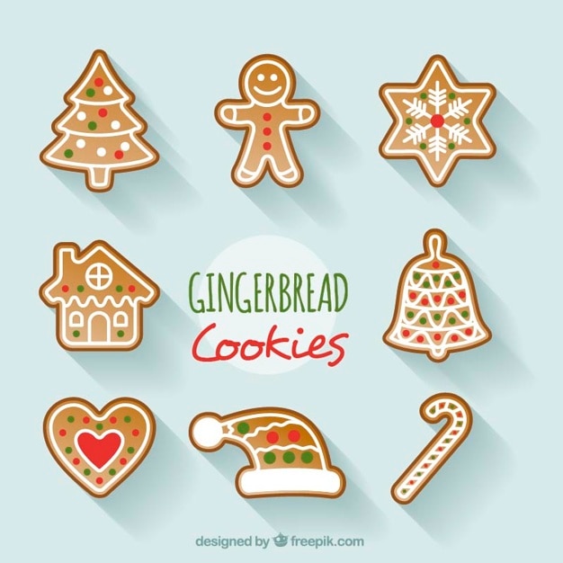 Vector gratuito set de galletas navideñas decorativas