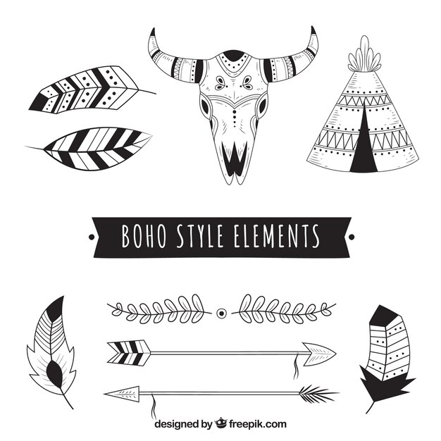 Set de geniales objetos en estilo boho