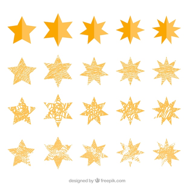 Set geométrico de estrellas decorativas