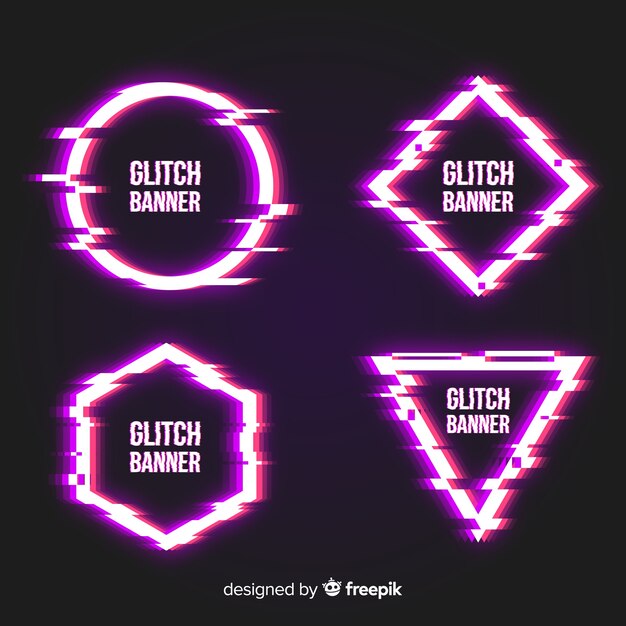 Set glitch formas geométricas