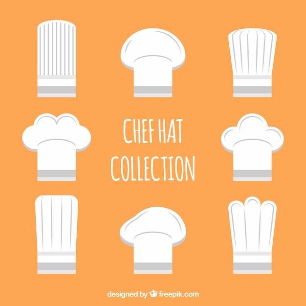 Vector gratuito set de gorros de chef fantásticos