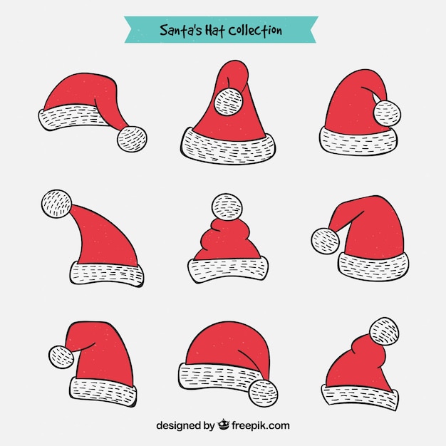Set de gorros de santa claus 