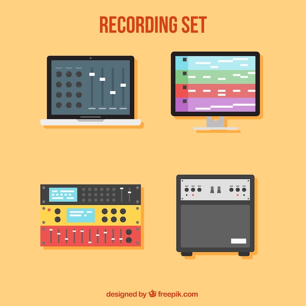 Vector gratuito set de grabación de música