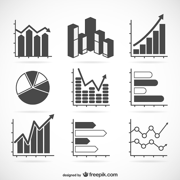 Vector gratuito set de gráficas de estadísticas