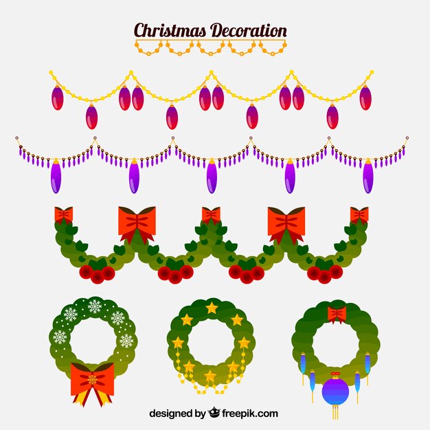 Set de guirnaldas navideñas de decoración 