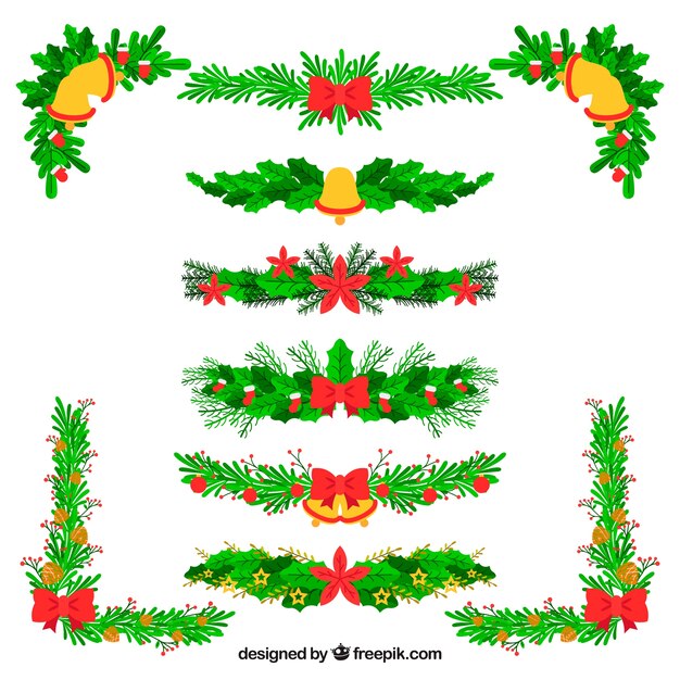Set de guirnaldas navideñas florales 