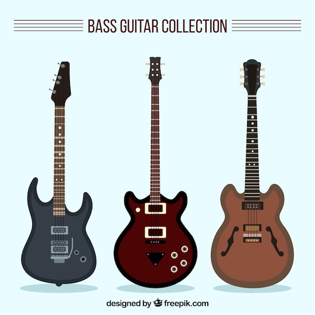 Vector gratuito set de guitarras eléctricas