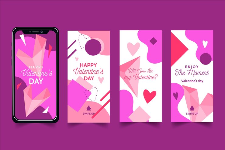 Vector gratuito set de historia de san valentín