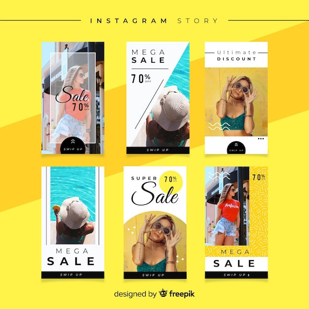 Set de historias de instagram de rebajas de moda