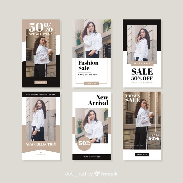 Set de historias de instragram de compra de moda