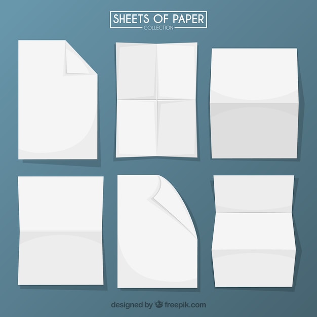 Vector gratuito set de hojas de papel