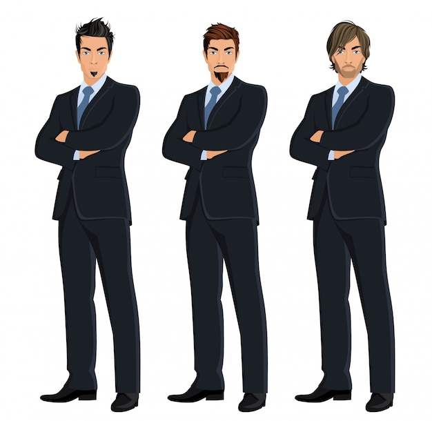 Set de hombres de negocios a color