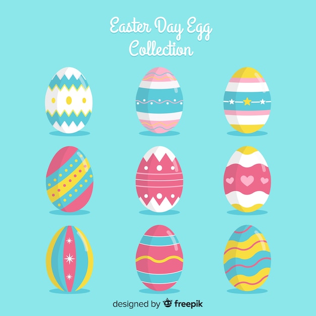 Vector gratuito set de huevos de pascua