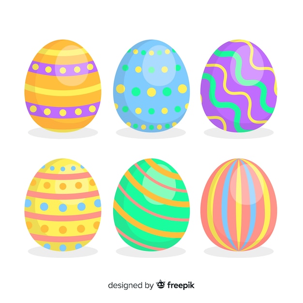 Vector gratuito set de huevos de pascua