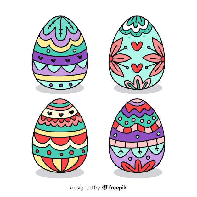 Vector gratuito set de huevos de pascua