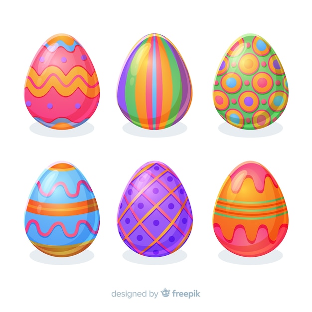 Vector gratuito set de huevos de pascua