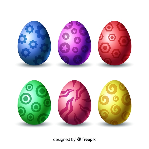 Vector gratuito set de huevos de pascua