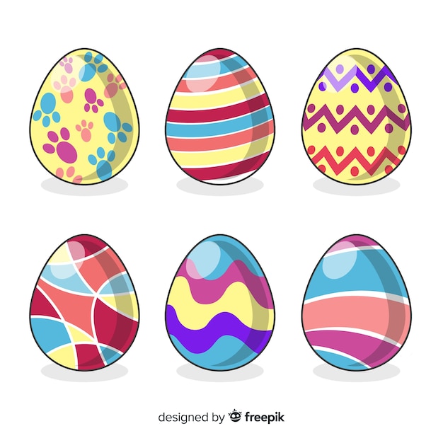 Vector gratuito set de huevos de pascua