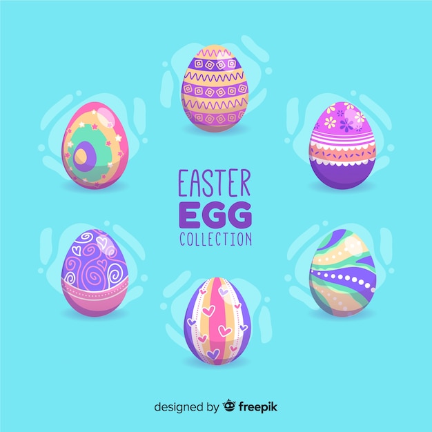 Vector gratuito set de huevos de pascua