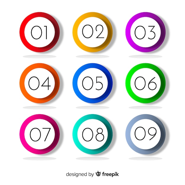 Set de iconos abstractos y coloridos