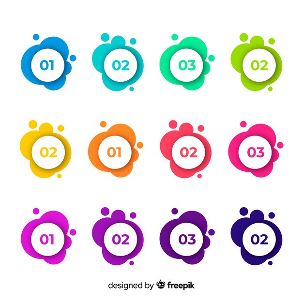 Set de iconos abstractos y coloridos