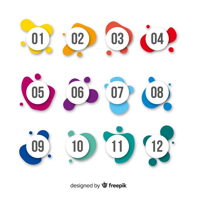 Set de iconos abstractos y coloridos