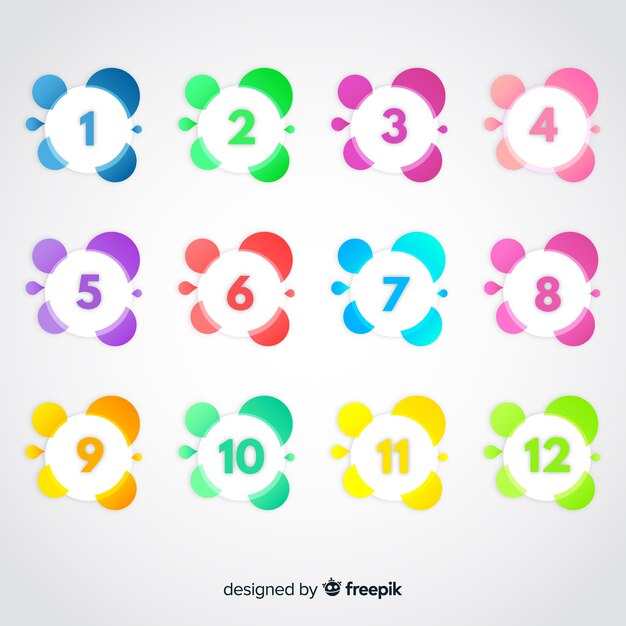 Set de iconos abstractos y coloridos