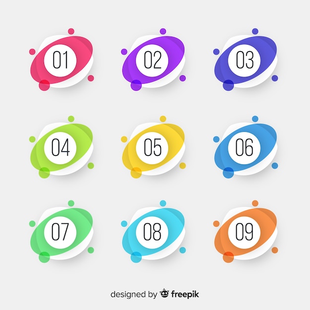 Set de iconos abstractos y coloridos
