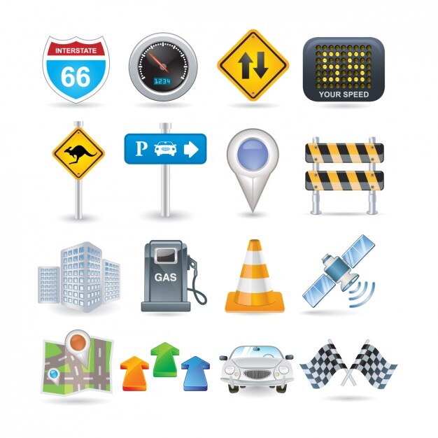 Set de iconos de carretera