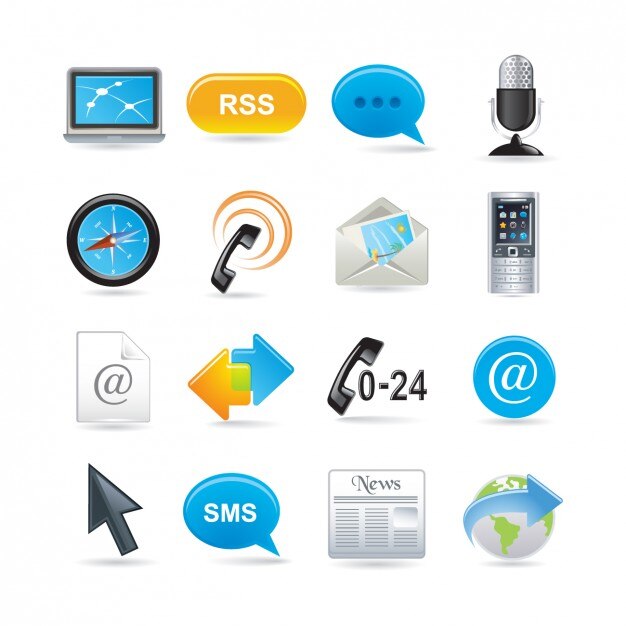 Set de iconos de comunicación