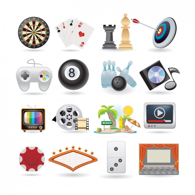 Set de iconos de entretenimiento